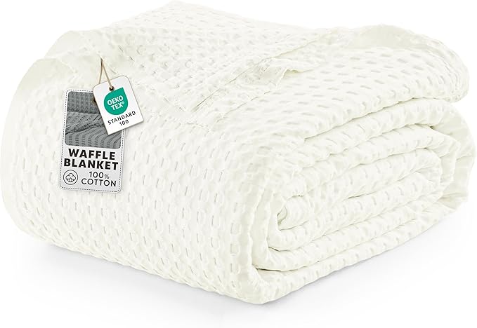Utopia Bedding 100% Cotton Waffle Weave Blanket Twin Size by UTOPIABEDDING