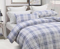SLEEPBELLA Blue White Grid Duvet Cover Set, 100% Cotton Bedding, Buffalo Plaid by SLEEPBELLA