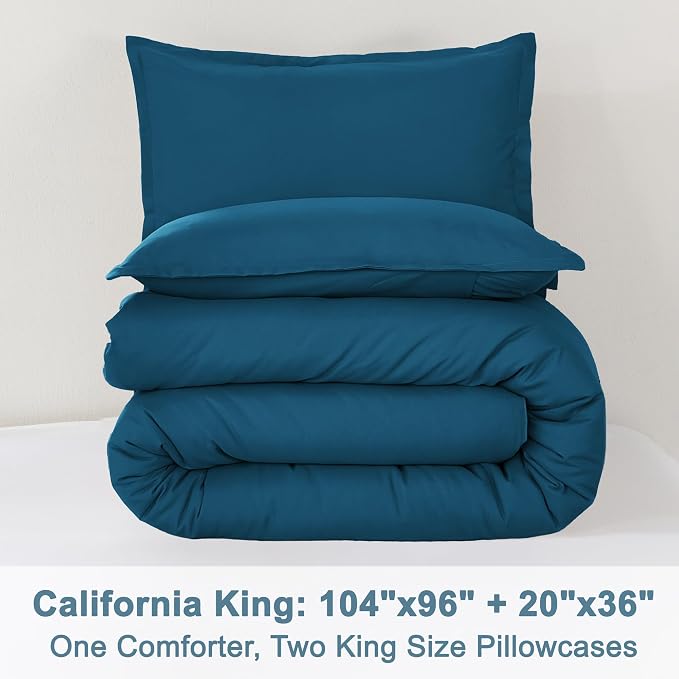 Litanika Teal Comforter California King Size, 3 Pieces Cal King Turquoise - Image 9