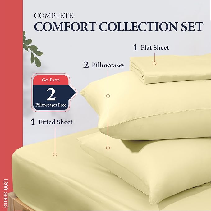 100% Egyptian Cotton Queen Size Sheets Set - Image 3