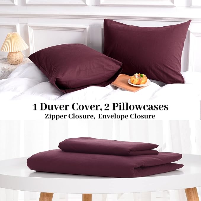 NEXHOME PRO Duvet Cover Set 100% Washed Cotton California Kingn 104"x98" - Image 5