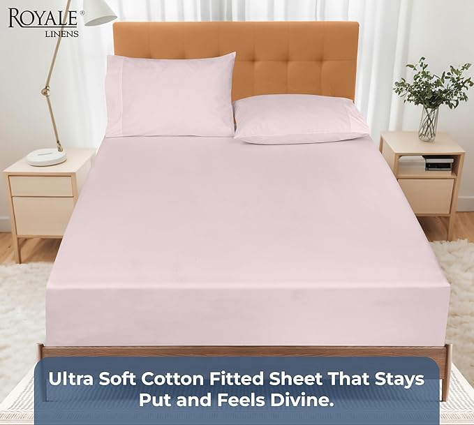 Royale Linens 100% Organic Cotton Fitted Sheet - Image 5