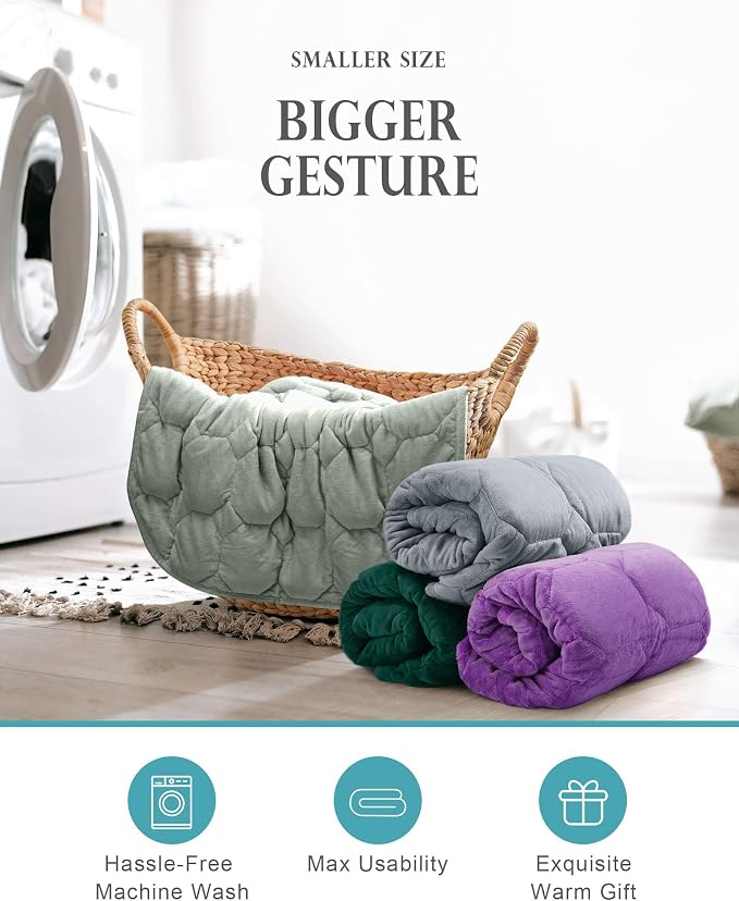 Cottonblue Weighted Lap Blanket Pad 5 lbs 29" x 24", Cozy Luxury Crystal Velvet - Image 7