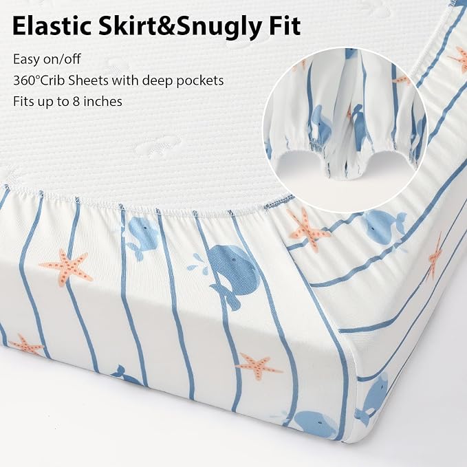 Baby Crib Sheets for Boys and Girls, 3 Pack Toddler Bed Sheets for 52”x28” - Image 5