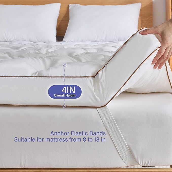 WhatsBedding 4 Inch Memory Foam Mattress Topper Twin - Image 3