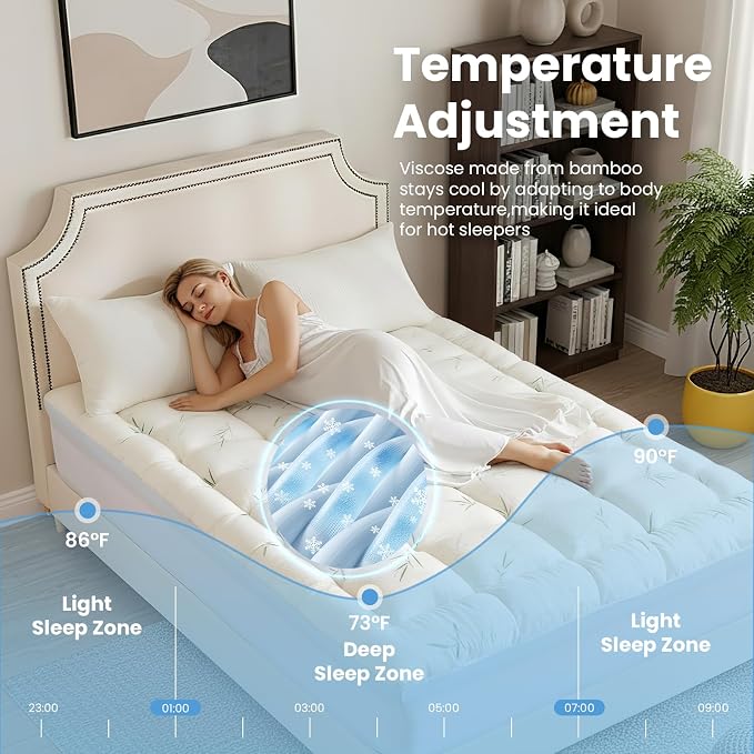 DUMOS Dual Layer Mattress Topper King Size, 2 Inch Gel Memory Foam + 1 Inch - Image 8