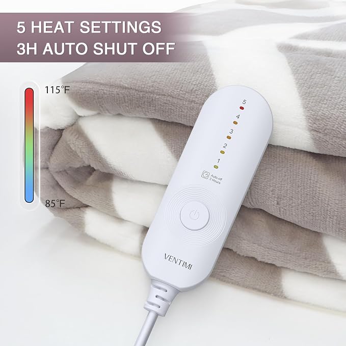 VENTIMI Electric Blanket Heated Throw, Fast Heating Blankets - Image 2