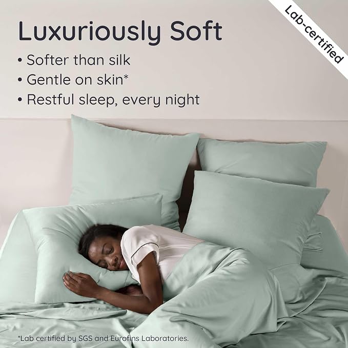 Bambaw 100% Viscose Derived from Bamboo Sheets Queen Size Set – 6pcs Deep - Image 4