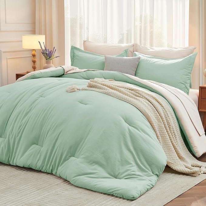 MUXHOMO 7 Pieces King Comforter Set, Soft Bed in a Bag King Size, All Season by MUXHOMO
