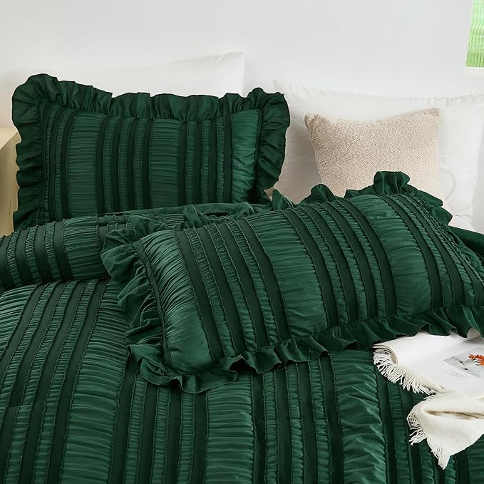 WONGS BEDDING King Size Comforter, Christmas Emerald Green Boho Comforter Set - Image 4