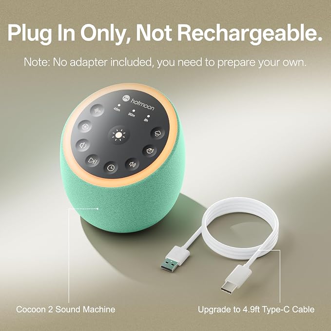 Hotmoon Sound Machine for Sleep, Cocoon 2 White Noise Sound Machine - Image 7