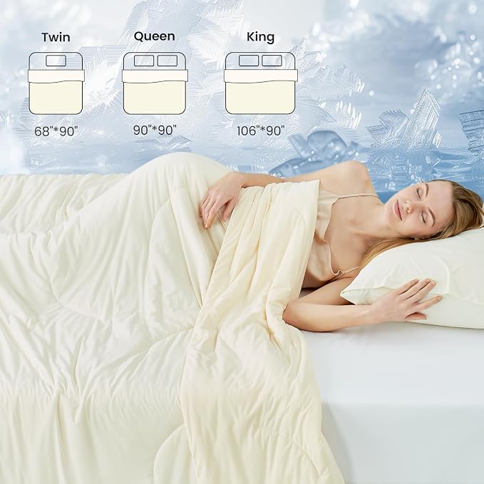Cozy Bliss Cooling Comforter King Size, Reversible Lightweight Cooling Blankets - Image 8