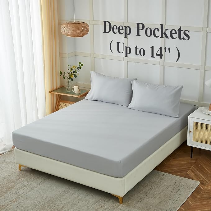 ILAVANDE King Size Sheets Set, 4 Piece Hotel Luxury Super Soft 1800 Series - Image 3