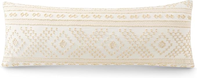 DOWNSTORIA Body Pillow Cover, Boho Cutwork Decorative Body Pillowcase, Ultra by DOWNSTORIA
