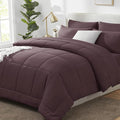 CozyLux King Size Comforter Set Cocoa Powder, 7 Pieces Bed in a Bag, All Season by CozyLux