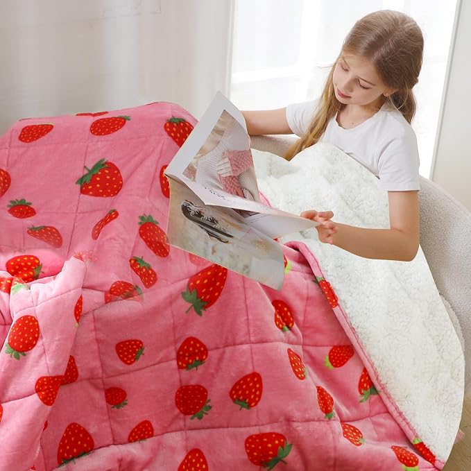 Aemicion Strawberry Pink Weighted Blanket - Image 4