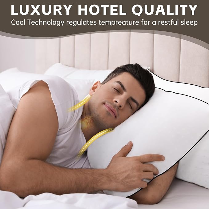 HIMOON Bed Pillows for Sleeping 4 Pack, Queen Size Cooling Pillows Set of 4 - Image 5