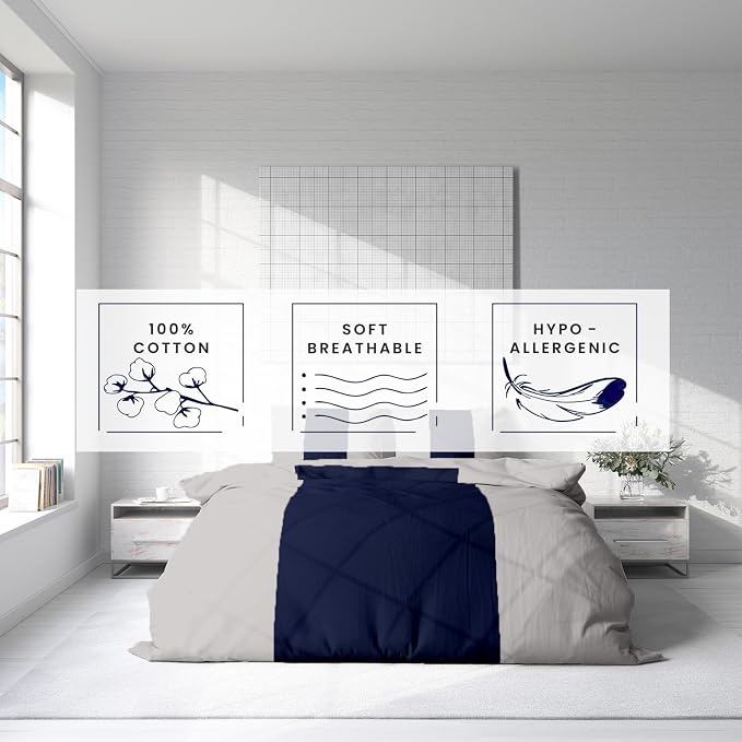 Kotton Culture 3 Pc Twin Size Duvet Cover Set- 100% Egyptian Cotton 600 TC - Image 5