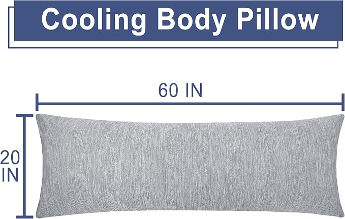 DWCN Cooling Body Pillow for Adults, 20x60 Inch Light Grey - Image 6