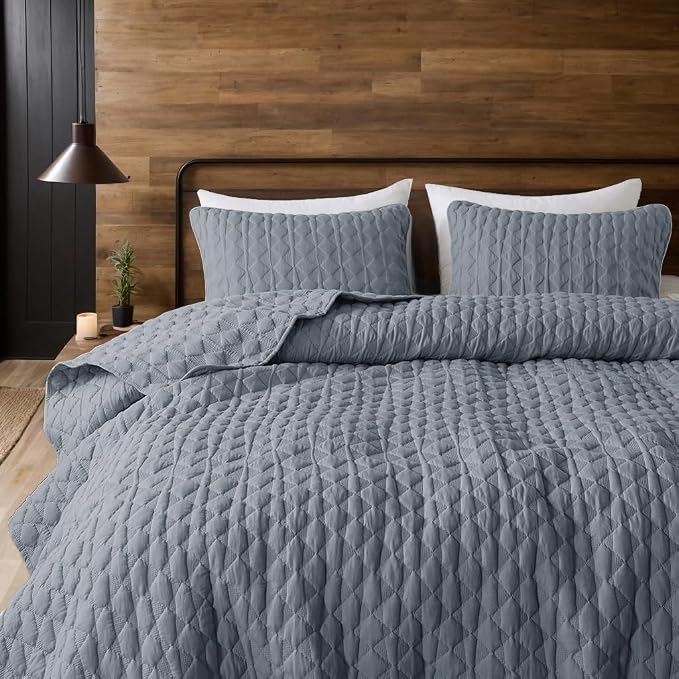 WDCOZY Blue Twin Quilt Size Bedding Sets - Image 4
