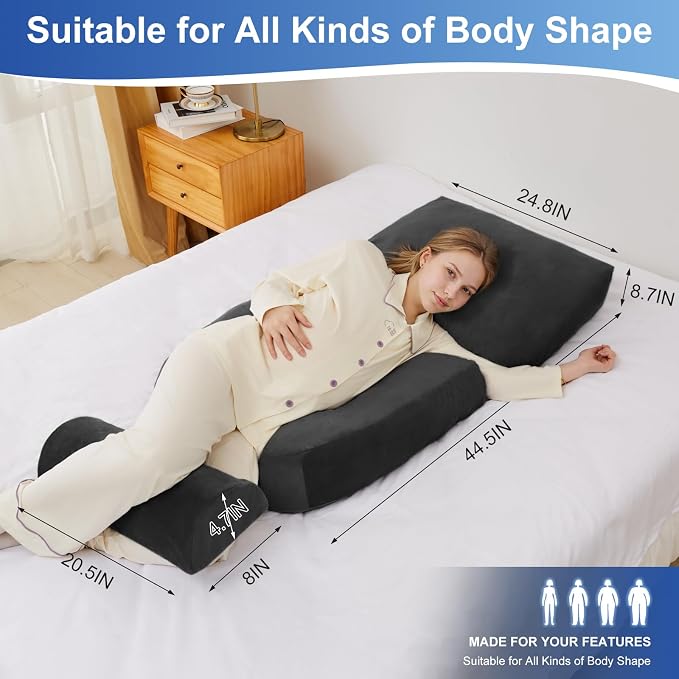 Pregnancy Pillows for Sleeping, 44.5 Inch Pregnancy Massage Pillow Full Body - Image 2