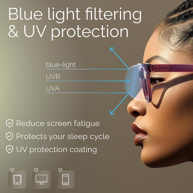 miyya Blue Light Glasses for Women & Men – Oversized UV & Blue Light Blocker - Image 4