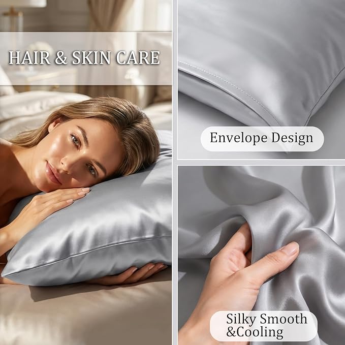 Cooling Pillowcases Set of 2 for Hot Sleeper, Night Sweats Beauty Sleep Reduces - Image 6