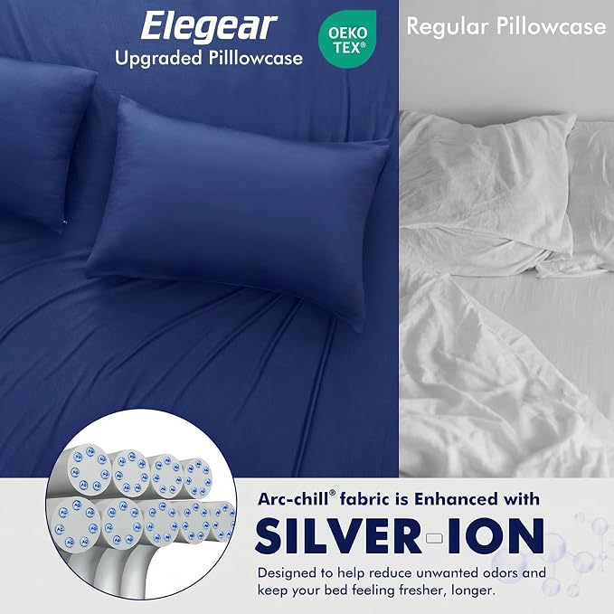 Elegear Cooling Pillow Cases for Hot Sleepers, Silky Breathable Pillowcases for - Image 3