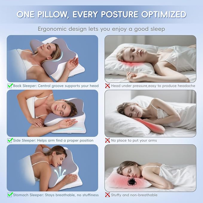 Cervical Neck Pillow, Memory Foam Pillows - Image 6
