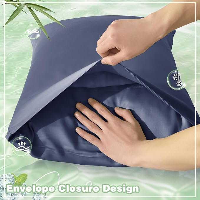 Homiest Cooling Pillow Cases King Size Set of 2, 100% Rayon Derived from Bamboo - Image 5