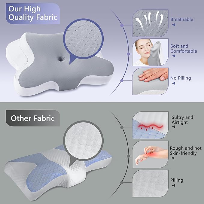 A-Pce Cervical Pillow for Neck and Shoulder, Contour Memory Foam Pillow - Image 5