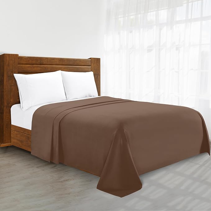 Luxury Flat Sheet on Amazon Elegant Comfort Wrinkle-Free 1500 Premier Hotel by ELEGANTCOMFORT