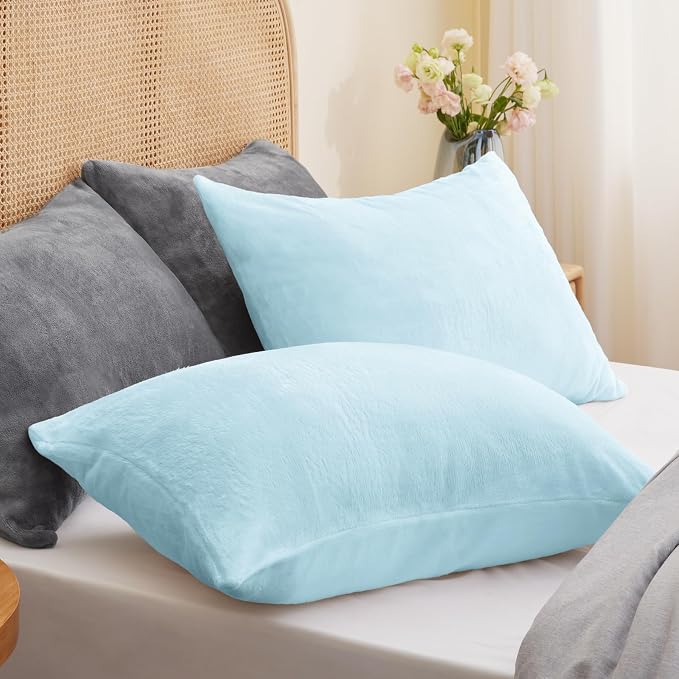 BEDELITE Flannel Pillowcases Standard Set of 2, Super Soft Fleece Pillow Case - Image 2