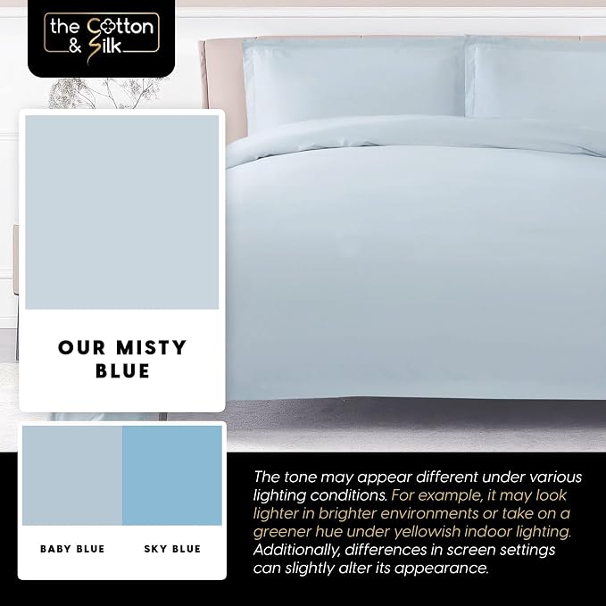 THE COTTON & SILK® 100% Luxury Long-Staple Cotton Duvet Cover Set - Image 6