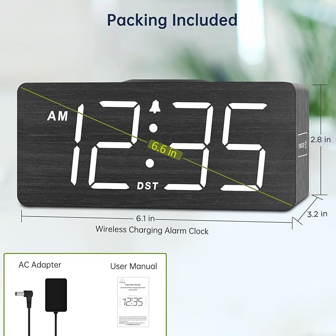 DreamSky Wooden Digital Alarm Clock - Image 8
