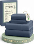 LANE LINEN 100% Organic Cotton Queen Sheets Set, Fully Elasticized Machine by LaneLinen