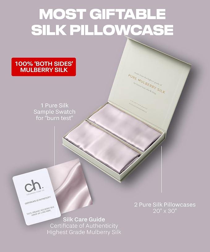 Sunday Silks™ | Silk Pillow Cases 2 Pack | 22 Momme Mulberry Silk Pillowcase - Image 6