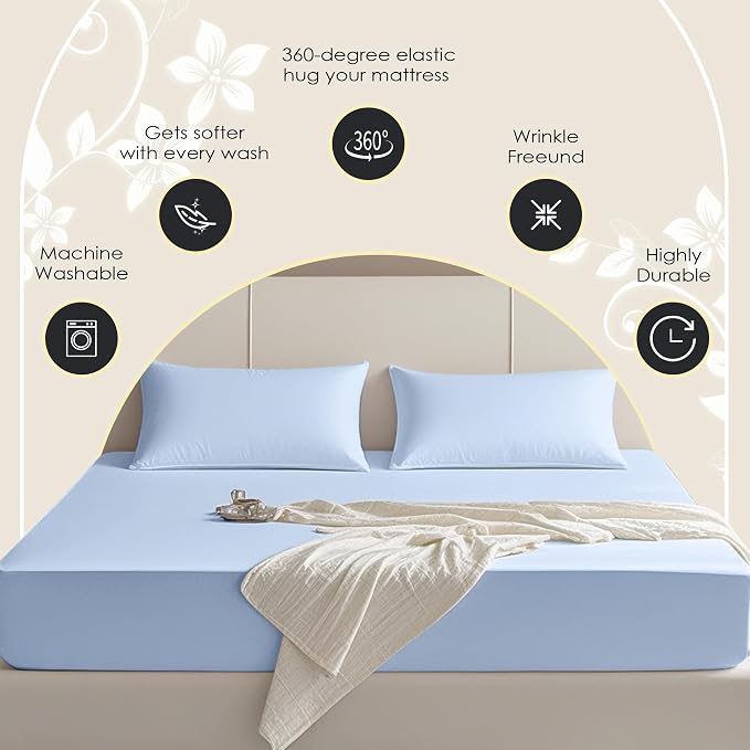 FreshCulture Full Fitted Sheet Only – Premium Hotel-Quality Fitted Sheet - Image 4