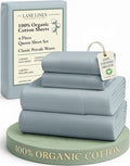 LANE LINEN 100% Organic Cotton Eco Friendly Sustainably Produced Queen Sheets by LaneLinen