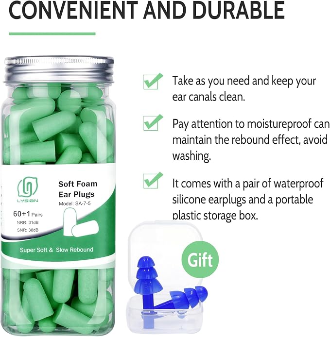 Lysian Earplugs Sleep Earplugs Noise Cancelling Ear Plug - Image 2