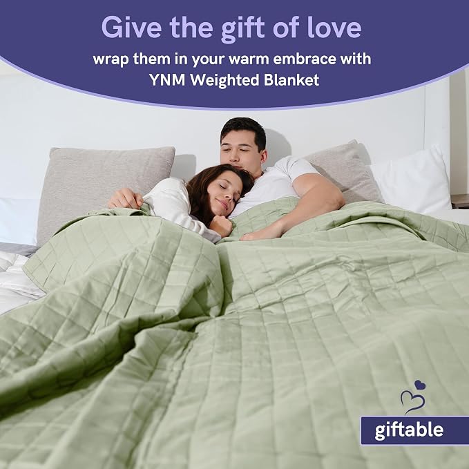 YnM Exclusive Weighted Blanket, Soothing Cotton/Polyester, Smallest Compartments - Image 7