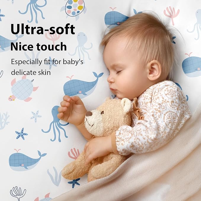 Baby Crib Sheets for Boys and Girls, 3 Pack Toddler Bed Sheets for 52”x28” - Image 2