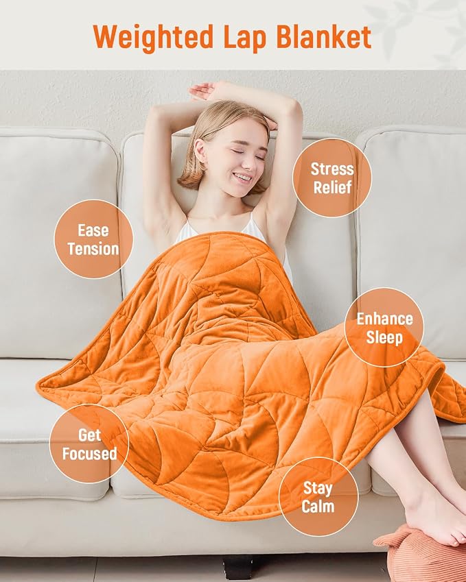 Weighted Lap Blanket 7 lbs for Adults, Luxury Soft Small Weighted Blanket - Image 2