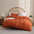 JSD Burnt Orange Duvet Cover Set Twin Size, 2 Piece Microfiber Kids Duvet Cover by JSD