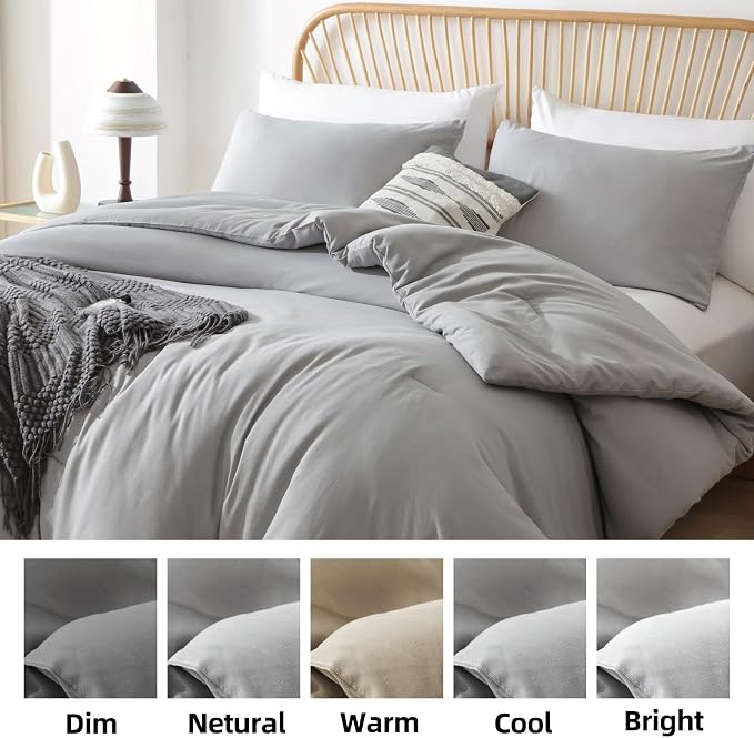 ROSGONIA California King Comforter Set Grey - Image 8