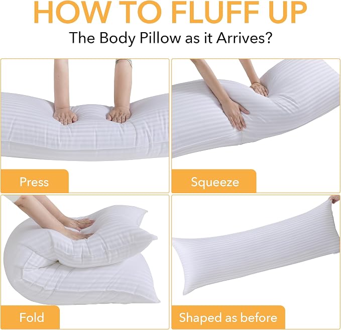 Oubonun Premium Striped Body Pillow, Breathable Cooling Cotton Cover, Soft and - Image 6