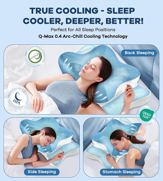 DONAMA Cervical Pillow for Neck and Shoulder Pain Relief, Cooling Contour - Image 6