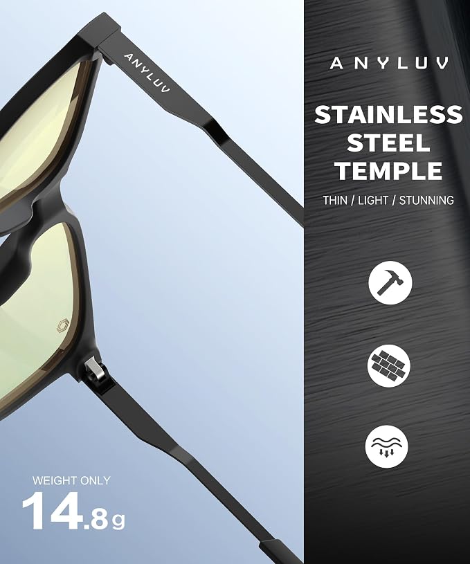 ANYLUV Blue Light Glasses for Men, Lightweight Computer Gaming Glasses - Image 5
