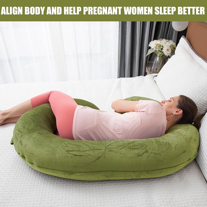1 MIDDLE ONE Pregnancy Pillow, C Shaped Full Body Pregnant Women Sleeping Pillow - Image 4