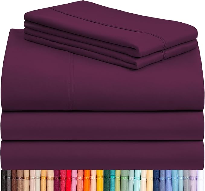 LuxClub 5 PC Split King Sheet Set, Breathable Luxury Bed Sheets, Deep Pockets by LuxClub